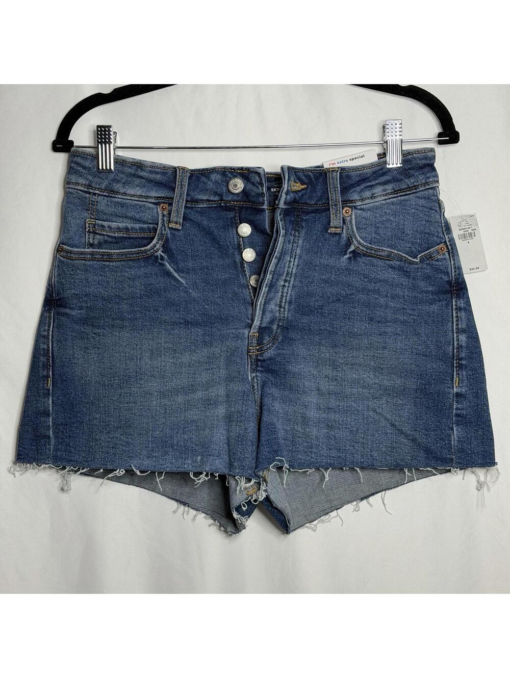 Old Navy NWT Sky-Hi A-Line Shorts Size 6 High Rise Cut-offs Button Fly